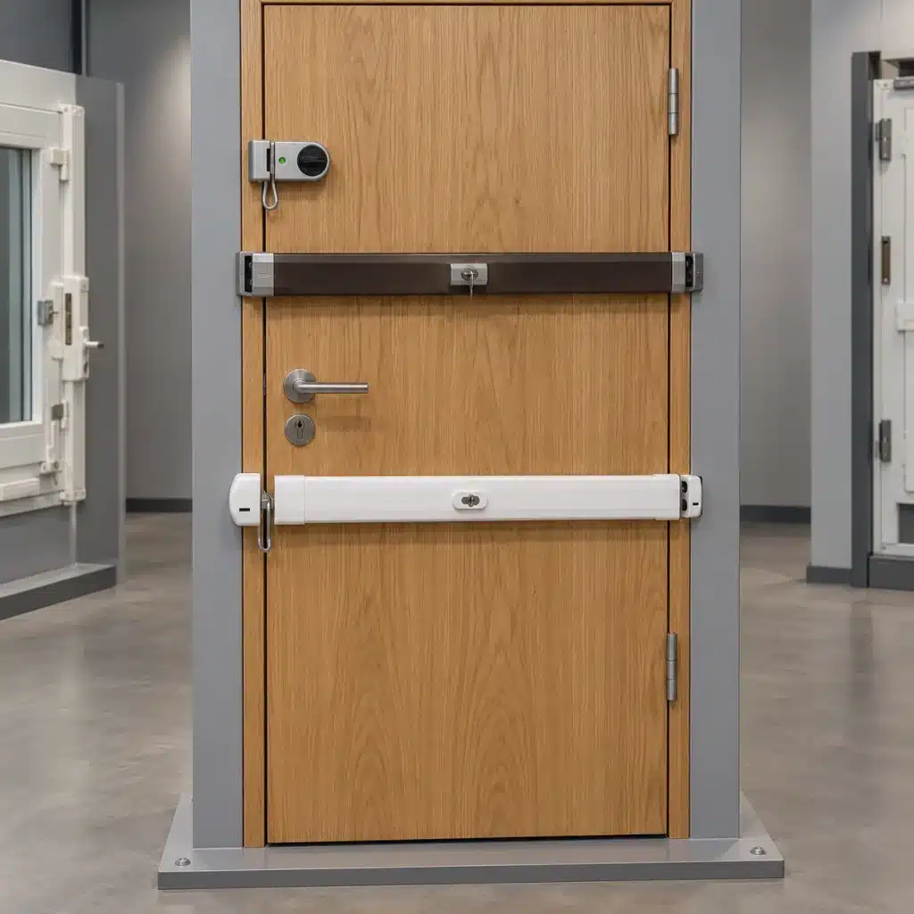 Mechanische Türsicherungen an einer Mustertür | Priesmeier Mechanische Sicherheitstechnik an einer Mustertür mit drei Türzusatzsicherungen im Showroom