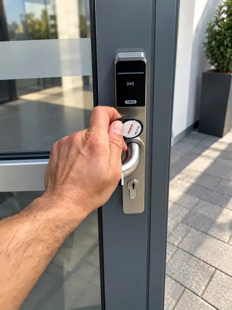 Mechatronische Sicherheitstechnik und Zutrittskontrolle | Priesmeier Mechanische Sicherheitstechnik mit elektronischer Zutrittskontrolle und Chip von Priesmeier