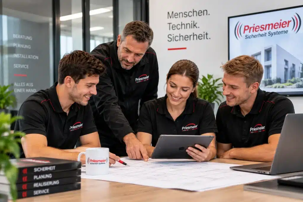 Team und Zusammenarbeit bei Priesmeier Mitarbeiter im Team bei Priesmeier Sicherheit Systeme in Braunschweig