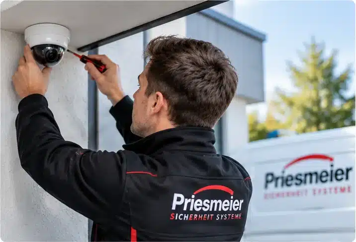 Priesmeier Techniker bei der Installation moderner Sicherheitstechnik